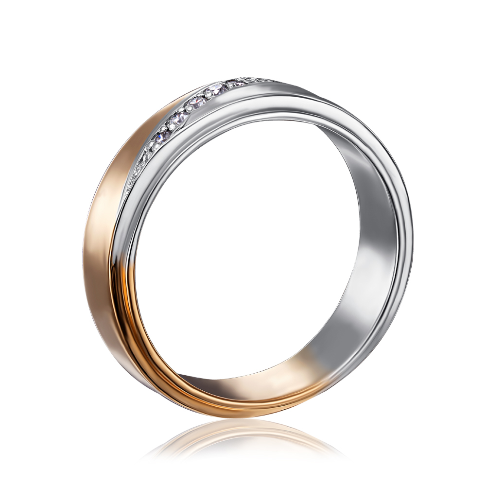 Обручальное кольцо с бриллиантами. Артикул 1026/1.25 (1026/14/1/8037)