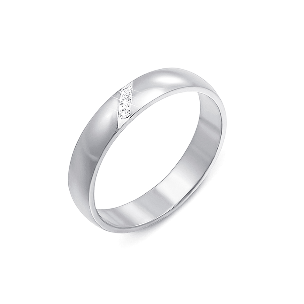 Обручальное кольцо с фианитами. Артикул 1089б