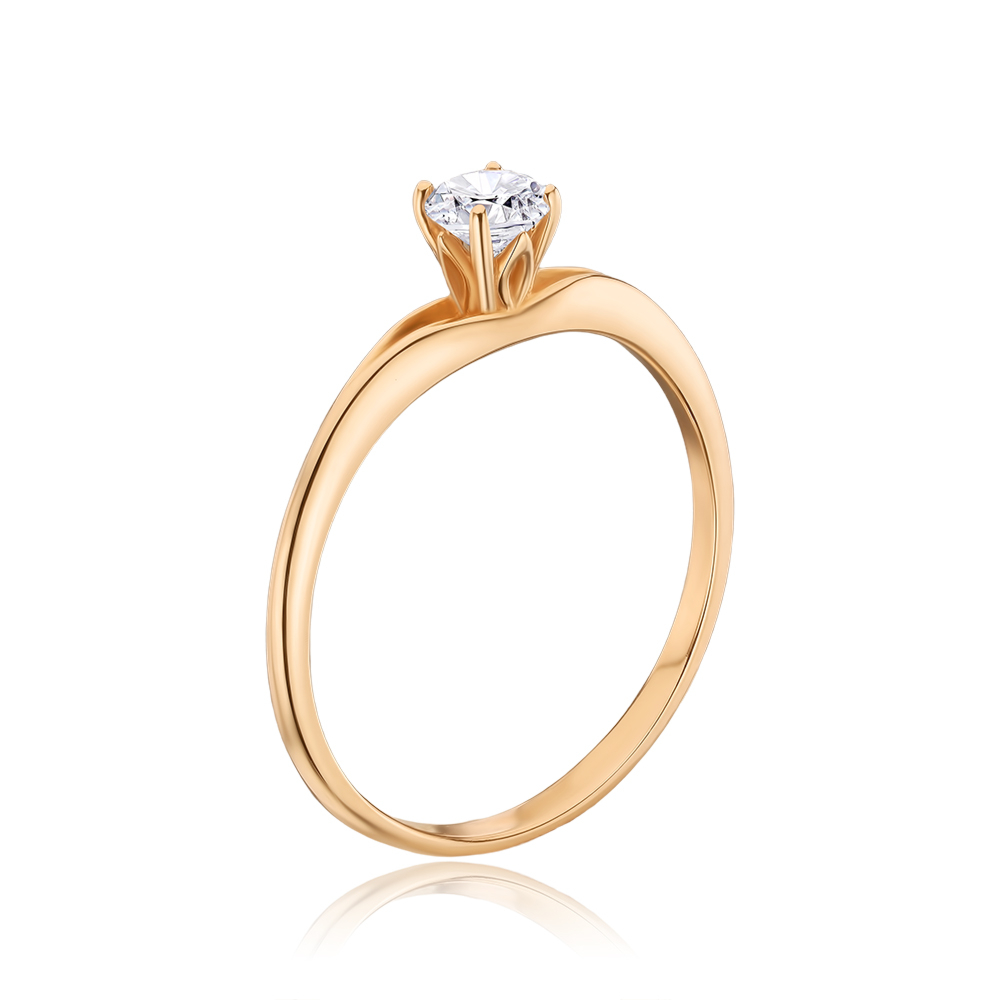 Золота каблучка з фіанітом 1106954101