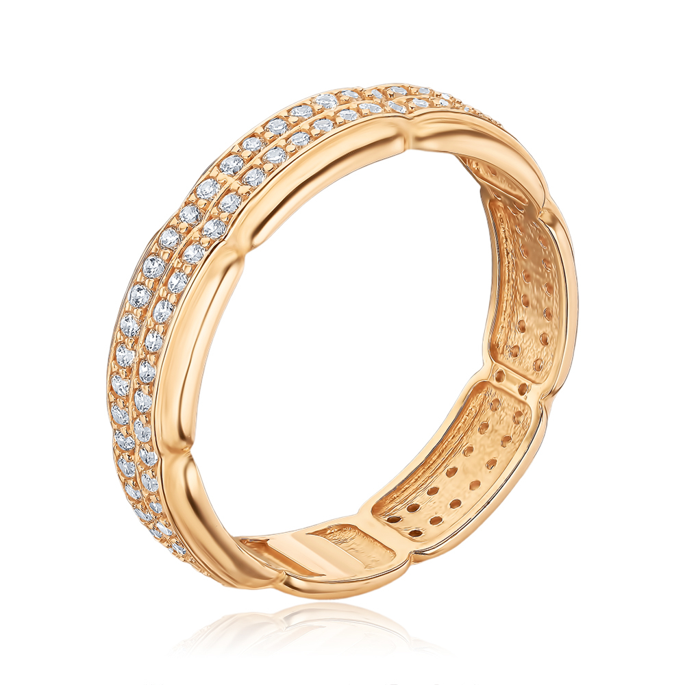 Золотое кольцо с фианитами 1107674101