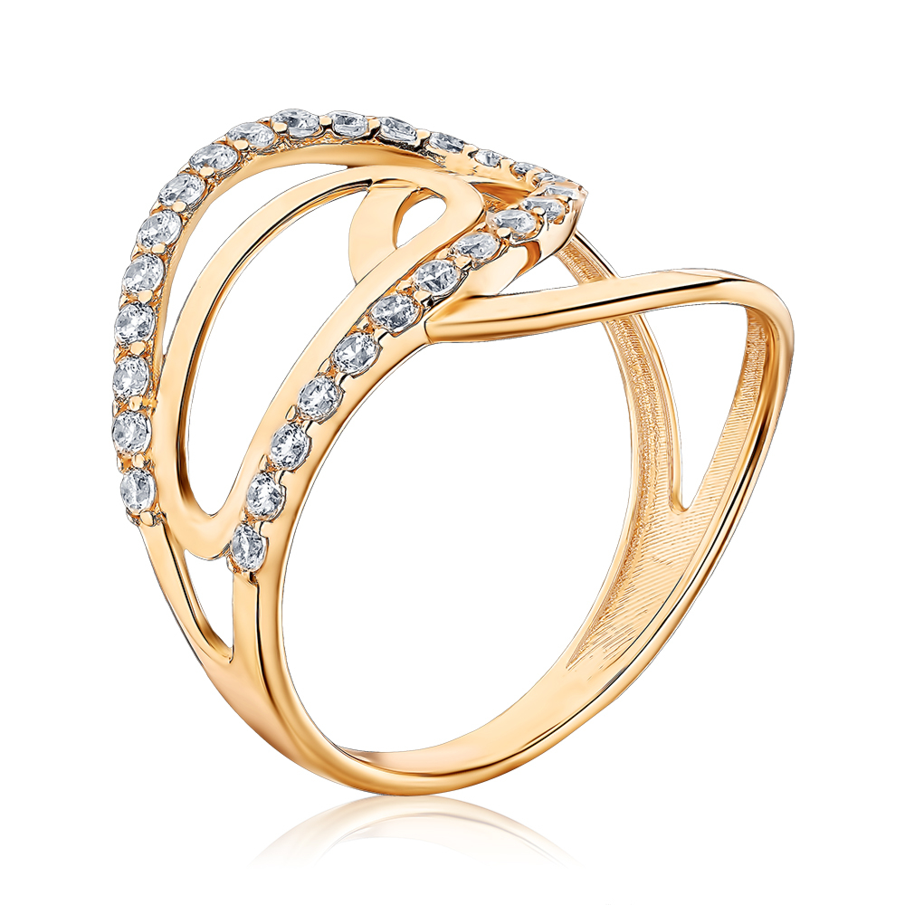 Золота каблучка з фіанітами 1108927101