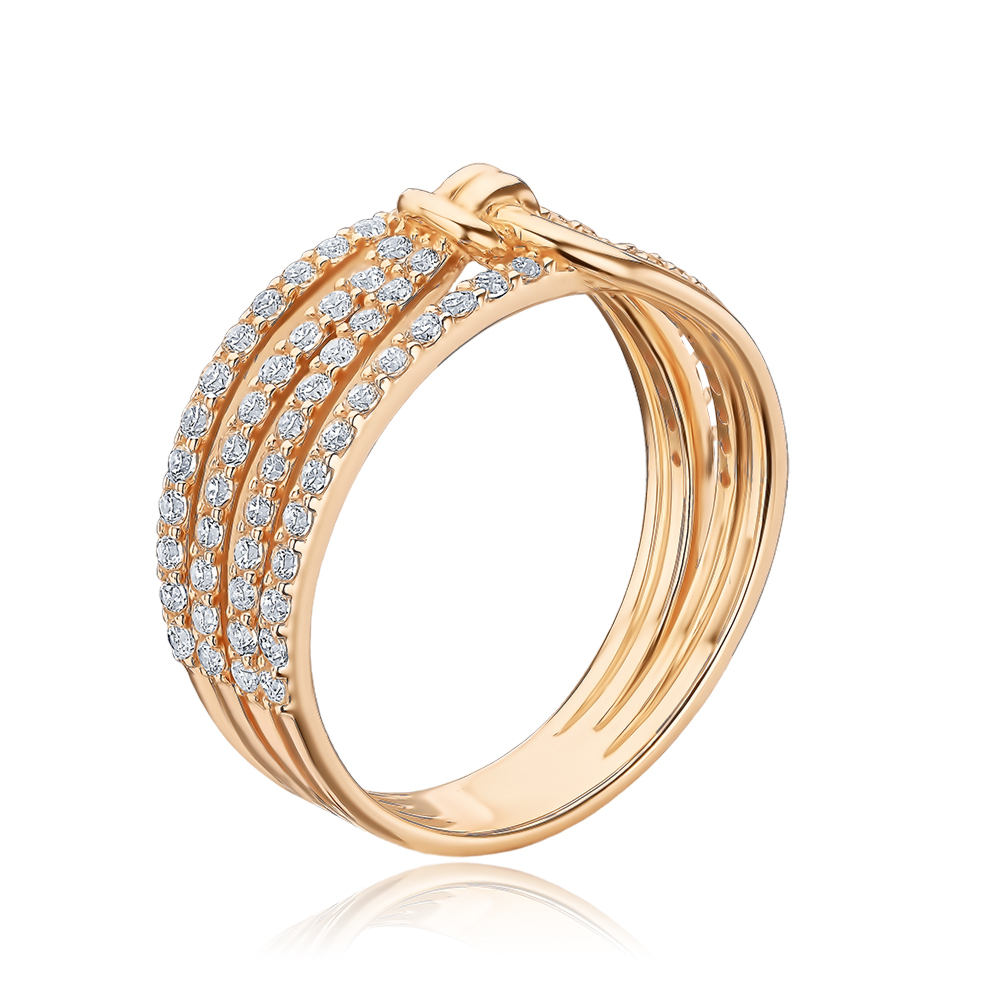 Золотое кольцо с фианитами 1108961101