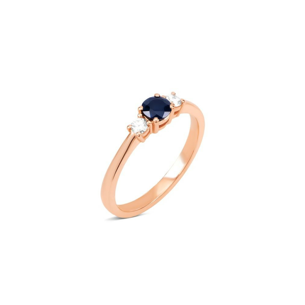 Золота каблучка з сапфіром та діамантами. Артикул UG51111019701 D sap