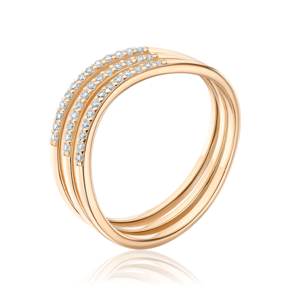 Золота каблучка з діамантами 1190YH/01/0/8032