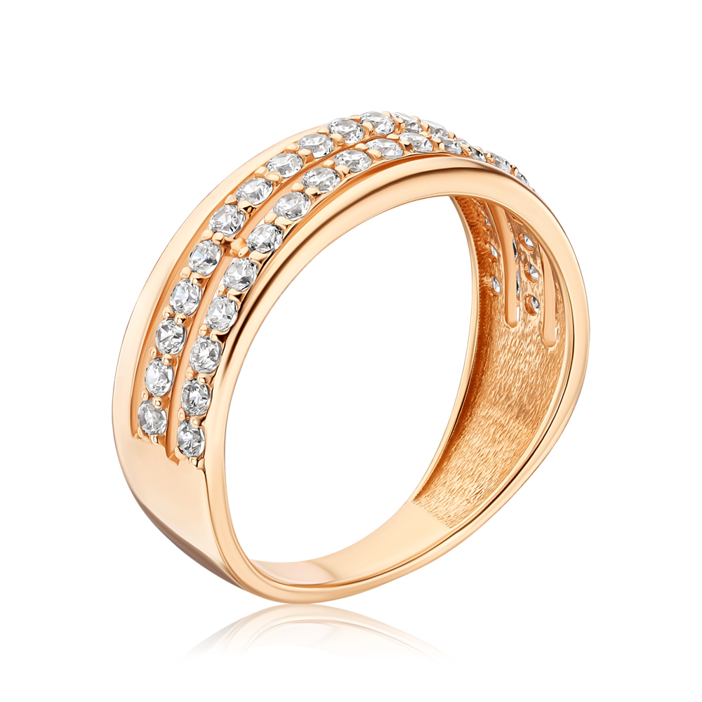 Золотое кольцо с фианитами 1191514101