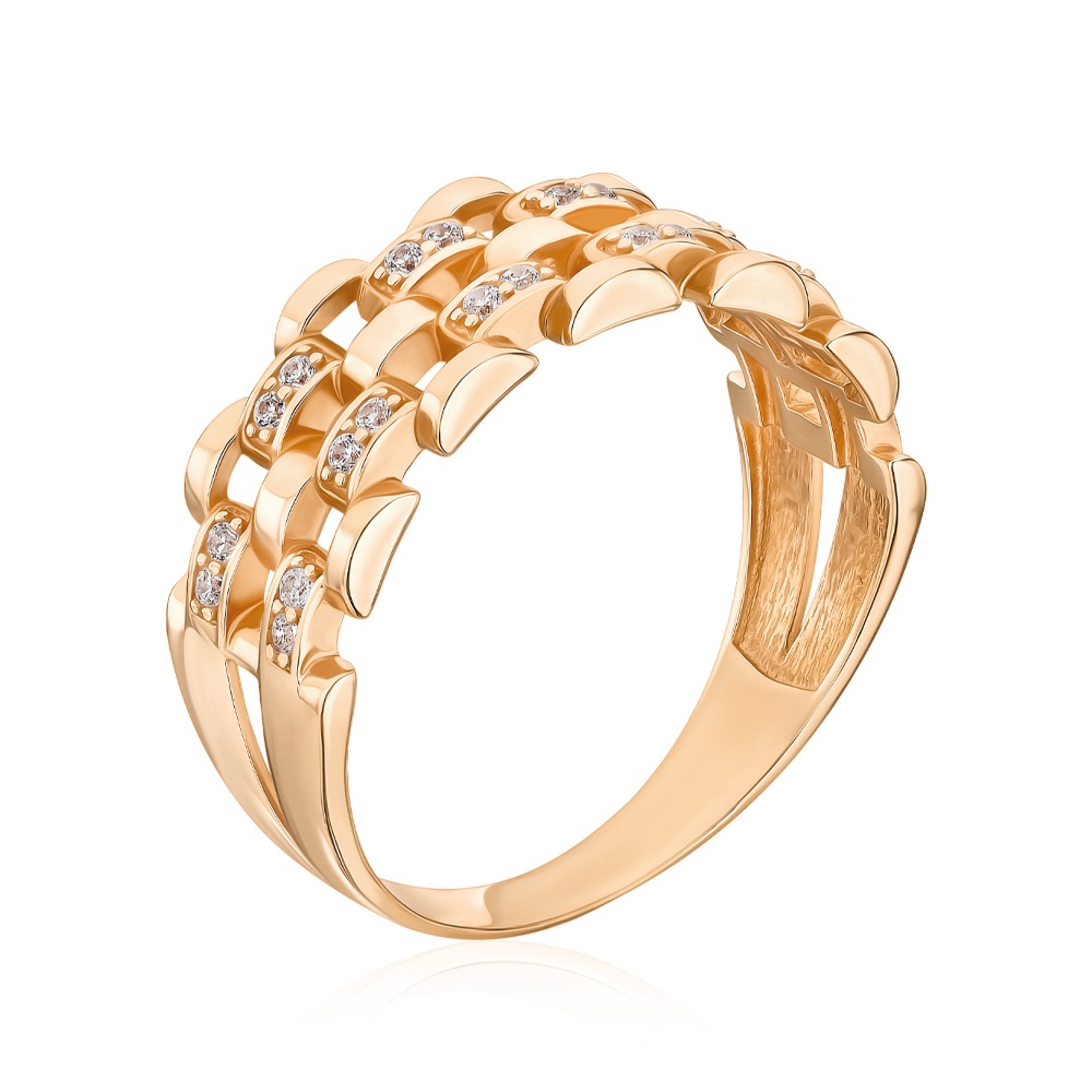 Золота каблучка з фіанітами 1191537101