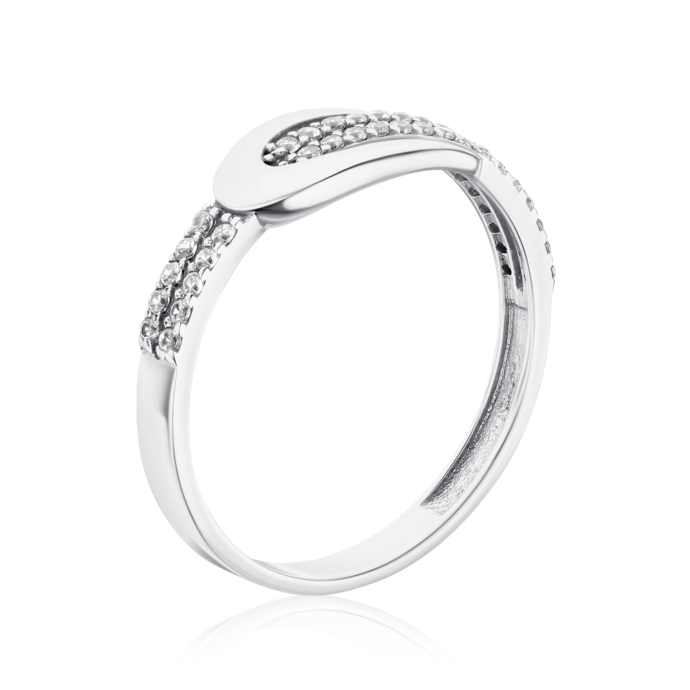 Кольцо из белого золота с фианитами 1191628102-R/02/1