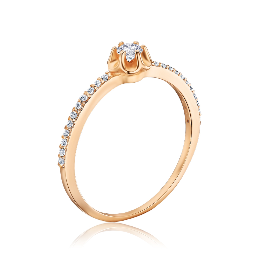 Золота каблучка з фіанітами 1191636101