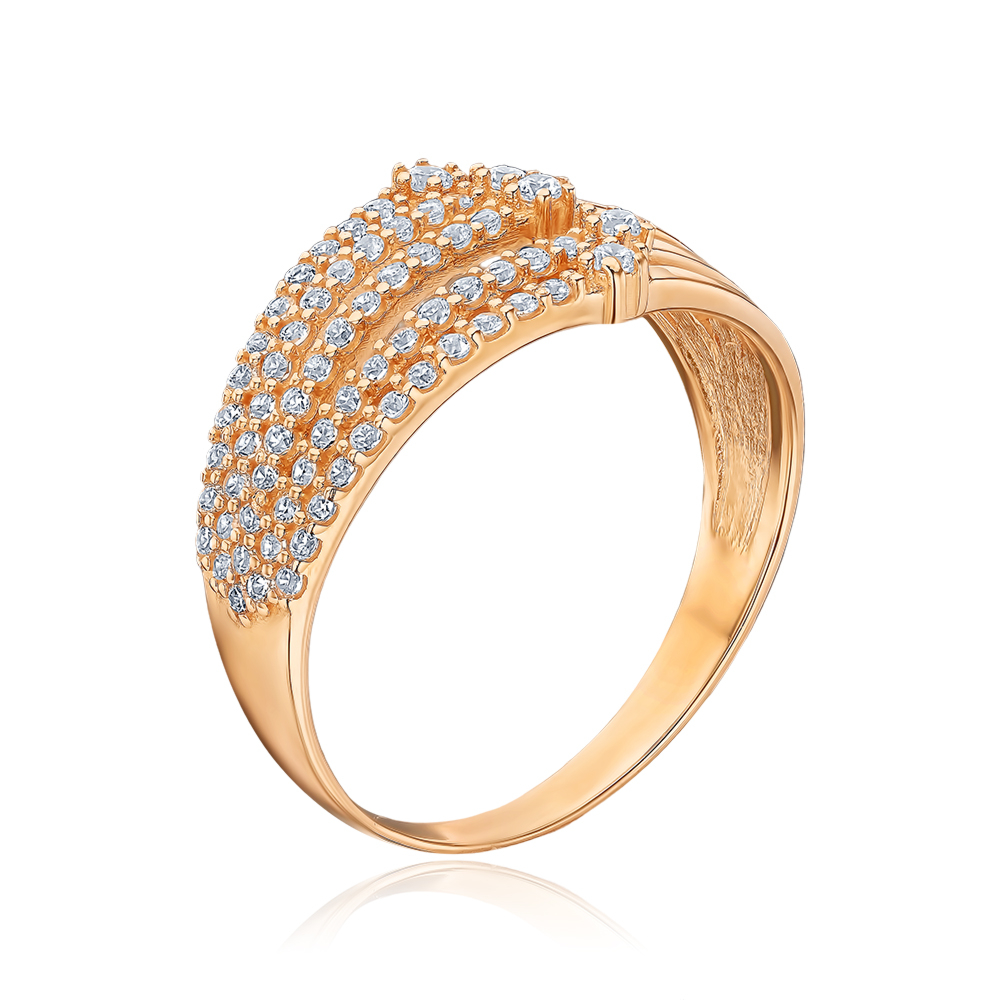 Золотое кольцо с фианитами 1191922101