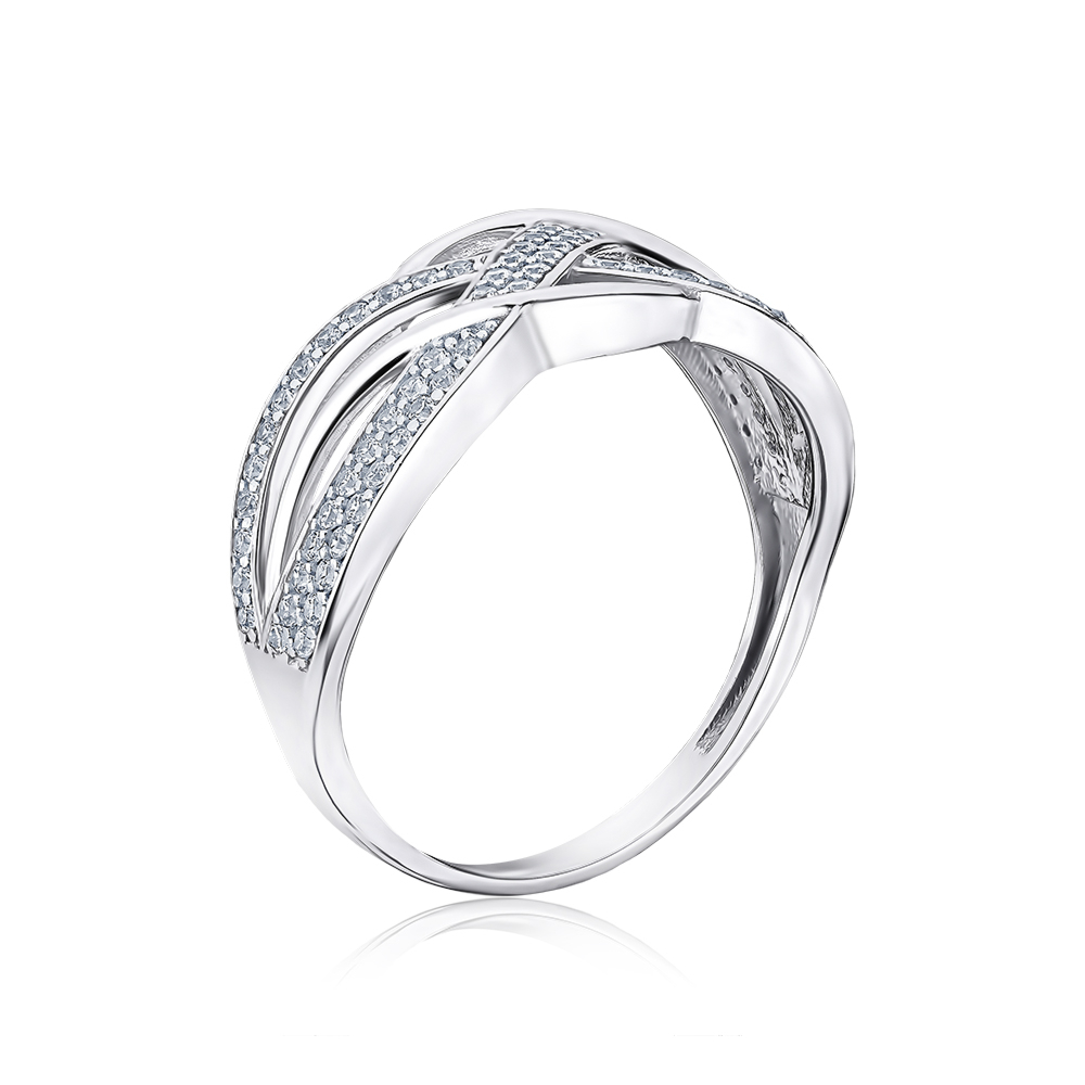 Кольцо из белого золота с фианитами 1192003102-R/02/1