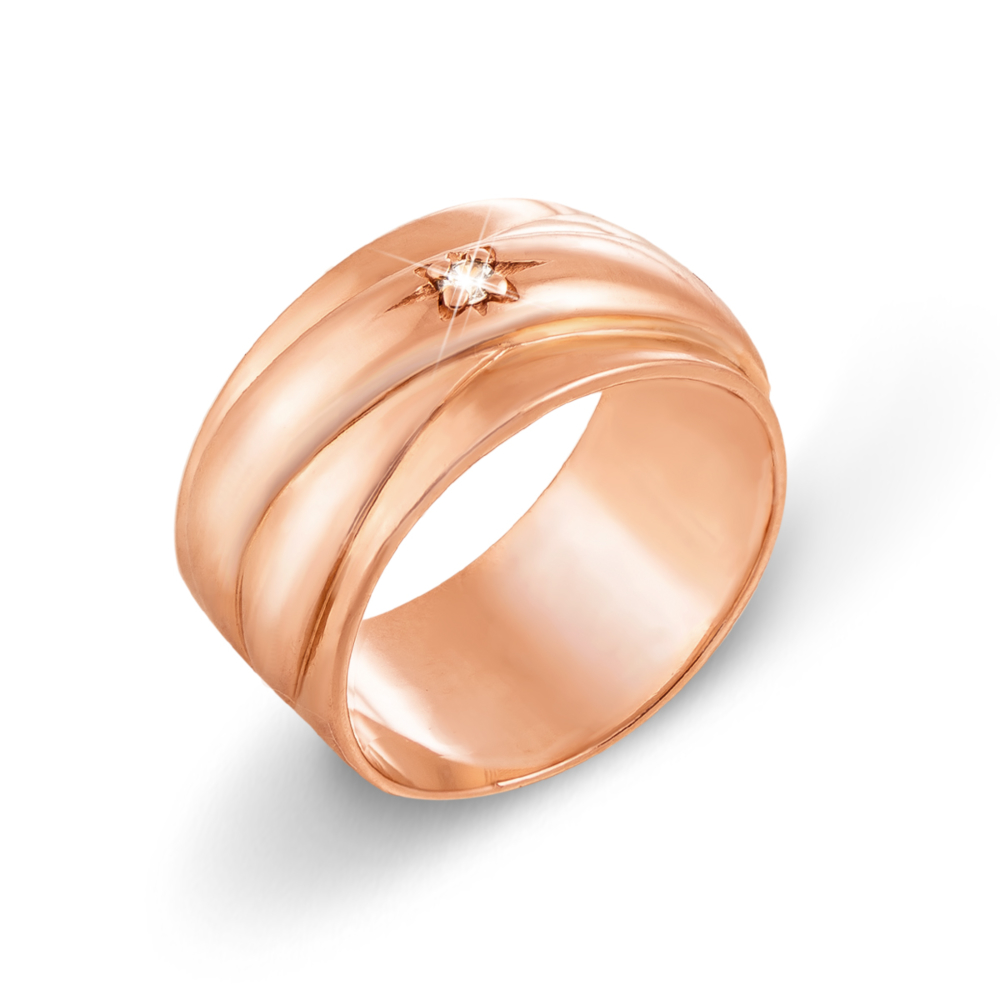 Золотое кольцо с фианитом. Артикул 12031