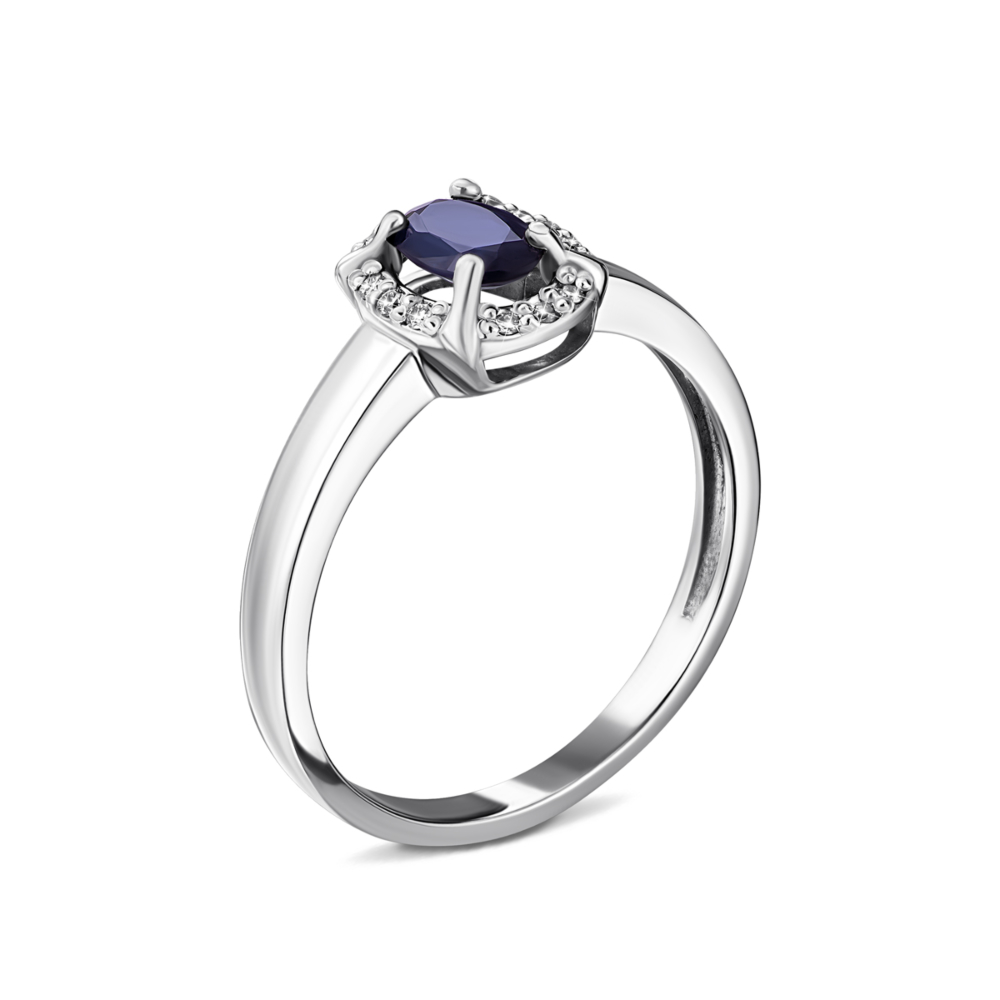 Золотое кольцо с бриллиантами и сапфирами. Артикул UG512093/1