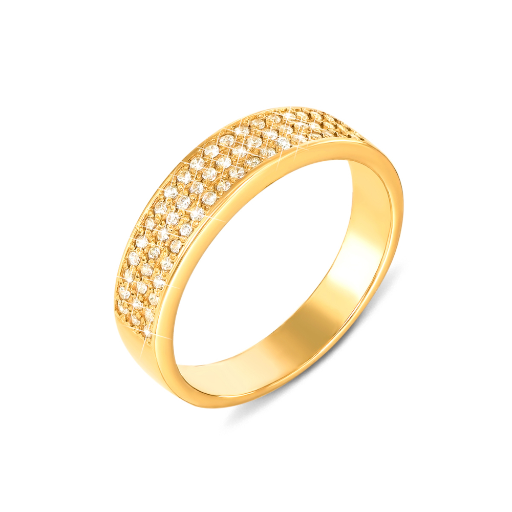 Золотое кольцо с фианитами. Артикул 12106/eu
