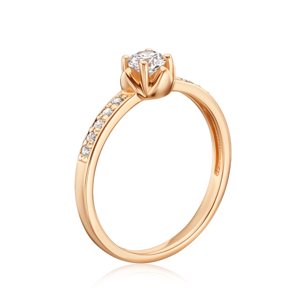 Золотое кольцо с фіанітами Tesori 12155/01/0/4486