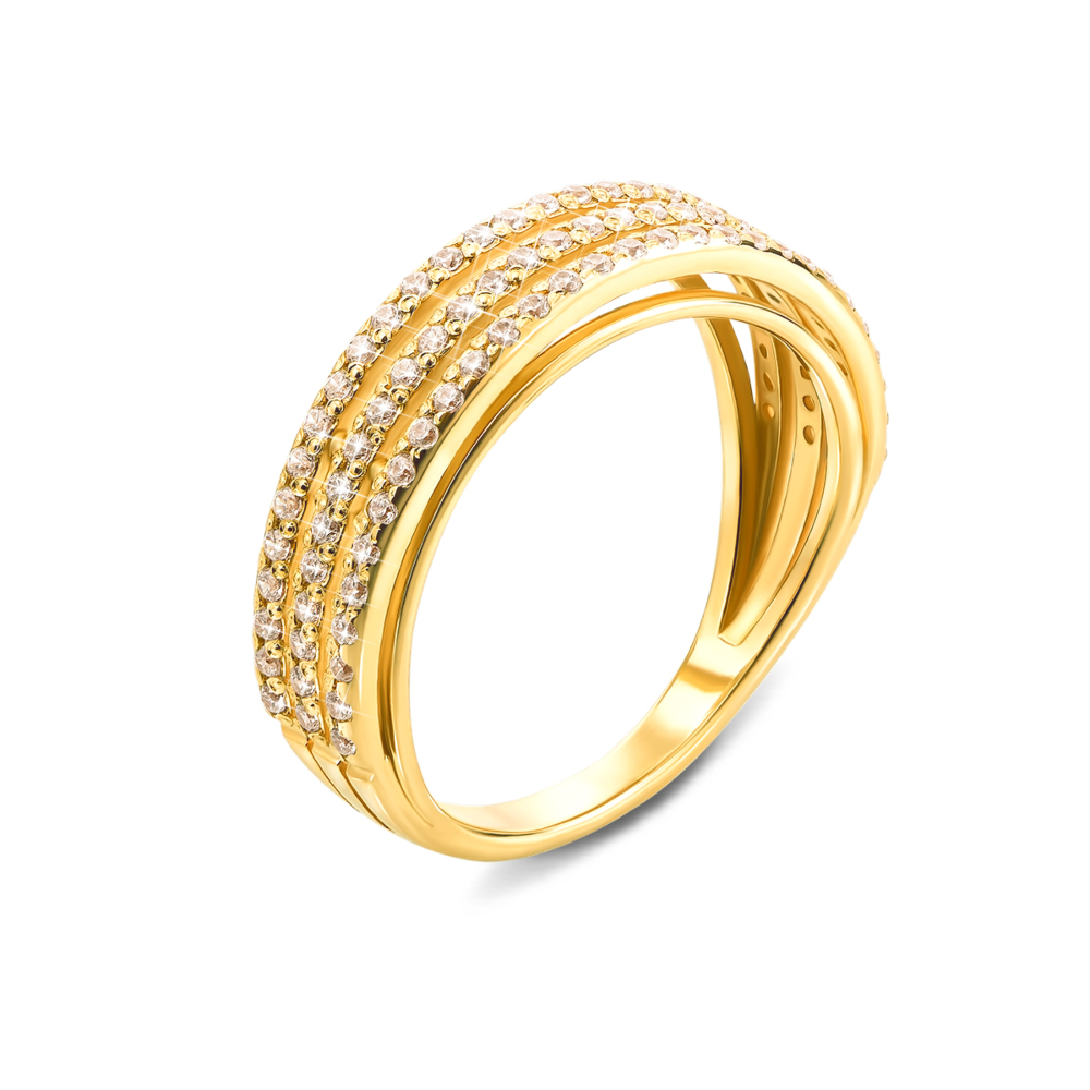 Золотое кольцо с фианитами. Артикул 12162/03/0/1 (12162/eu)
