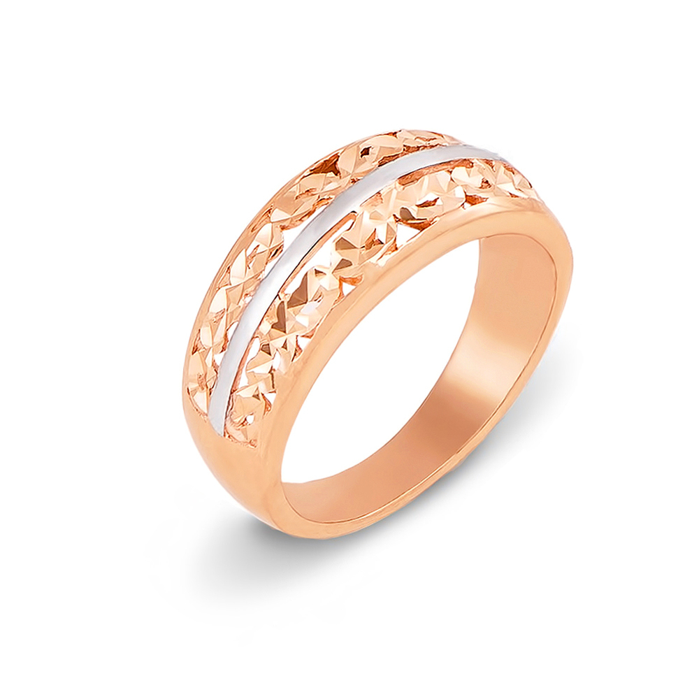 Золотое кольцо с алмазной гранью. Артикул 12204