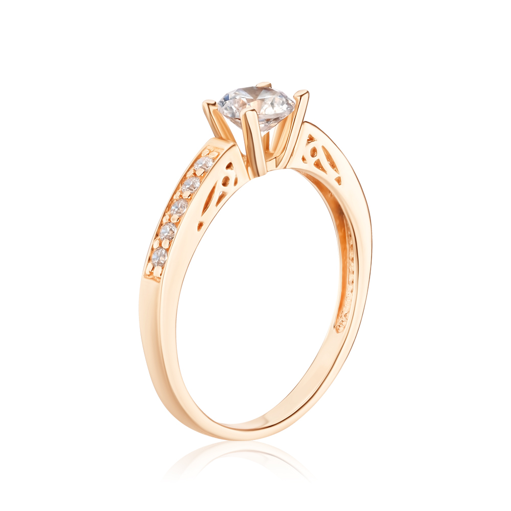 Золотое кольцо с фианитами Tesori 12239/01/0/4249