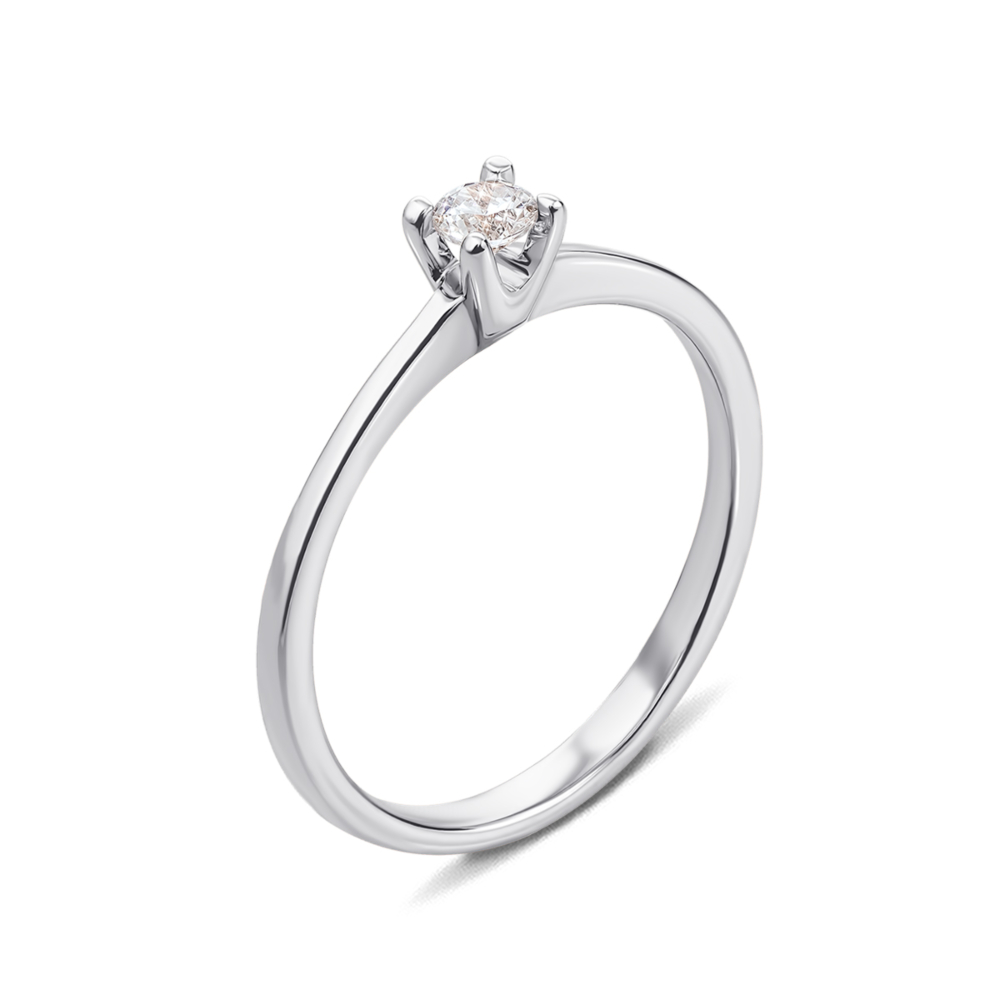 Золотое кольцо с фианитом S​ Zirconia. Артикул 12298/б SW