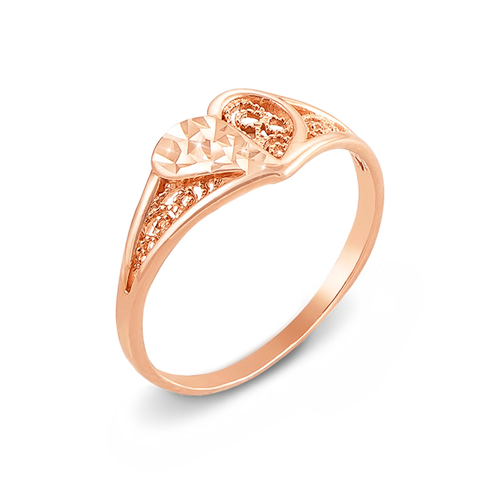 Золотое кольцо с алмазной гранью. Артикул 12355