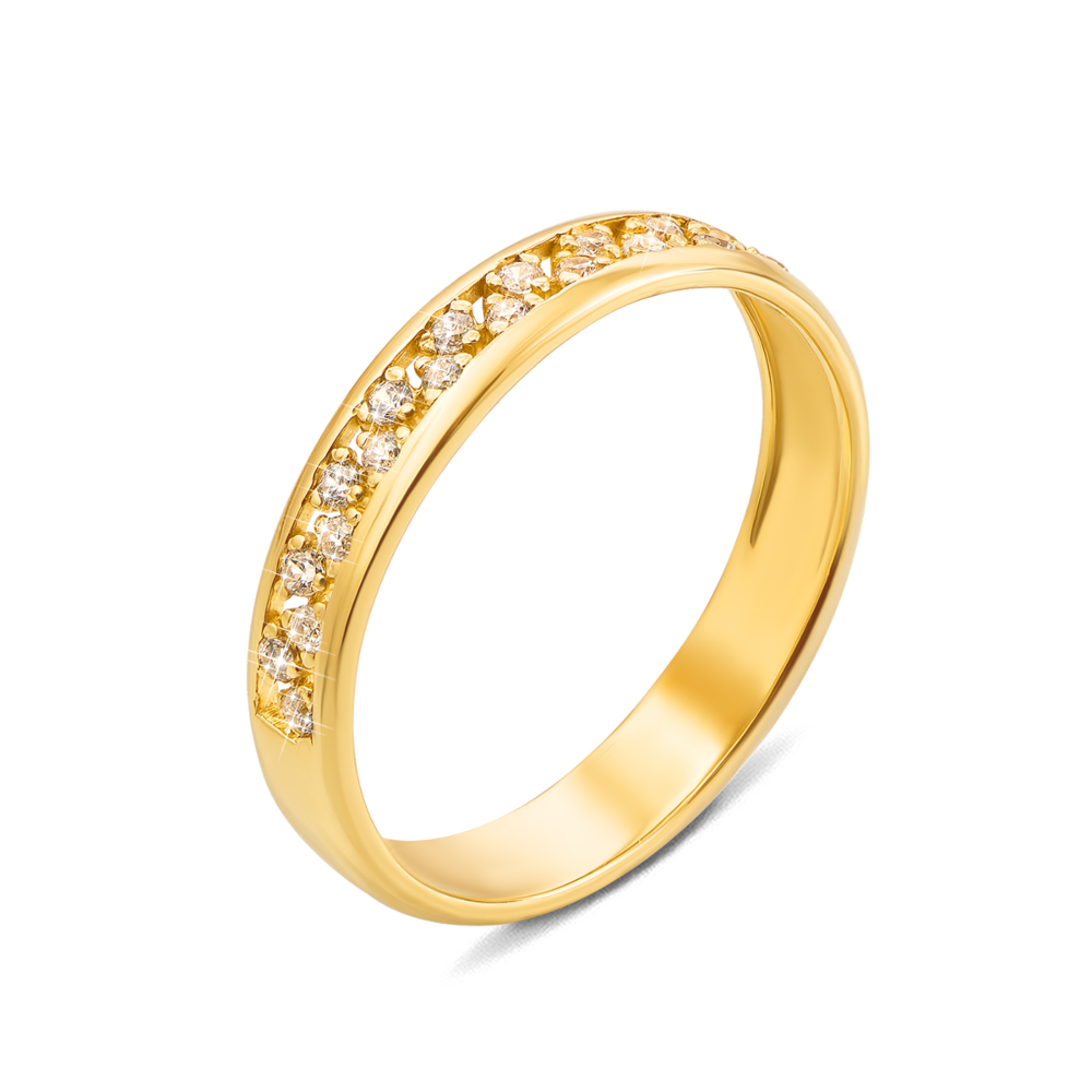 Золотое кольцо с фианитами. Артикул 12471/eu