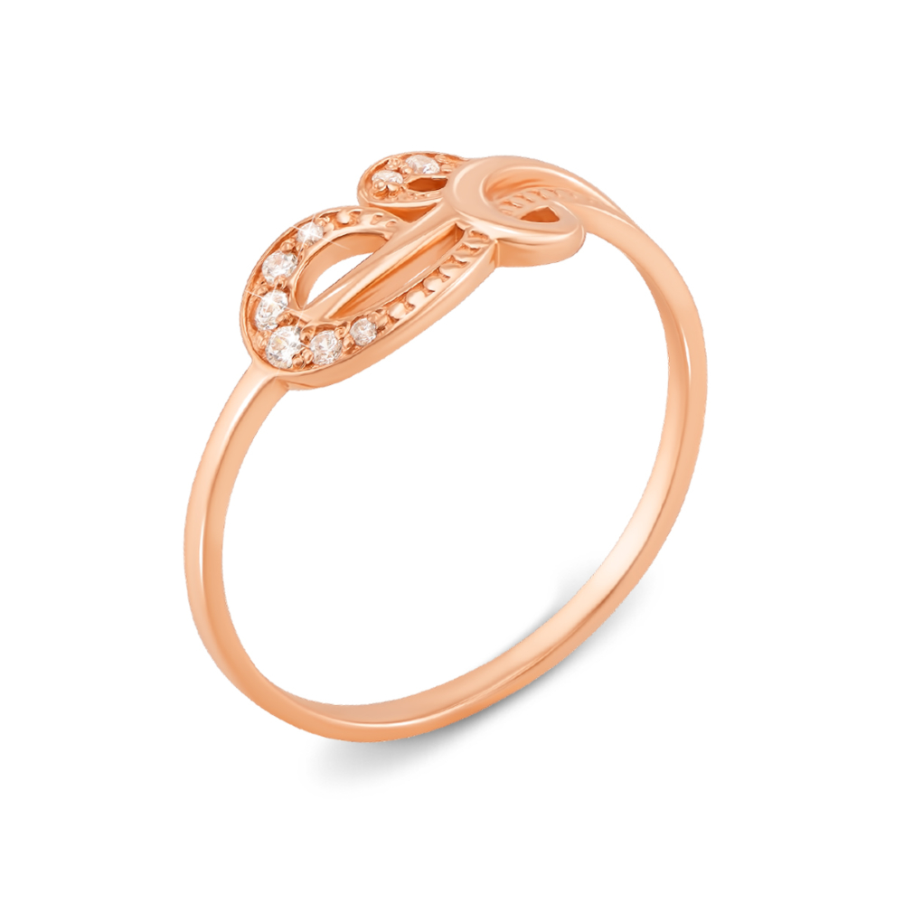 Золотое кольцо с фианитами. Артикул 12894