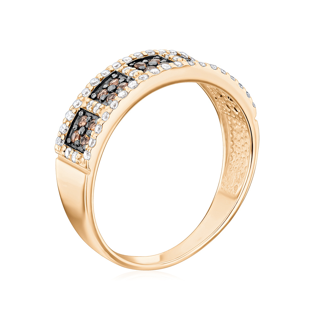 Золотое кольцо с фианитами 12980/01/1/14