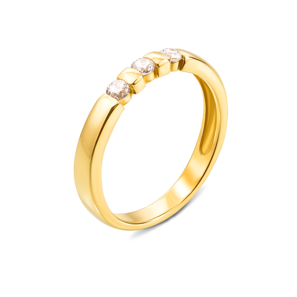 Золотое кольцо с фианитами. Артикул 13102/eu