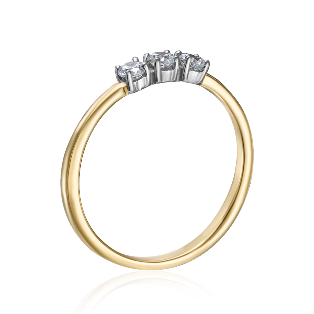 Золотое кольцо с фианитами. Артикул 13103/eu