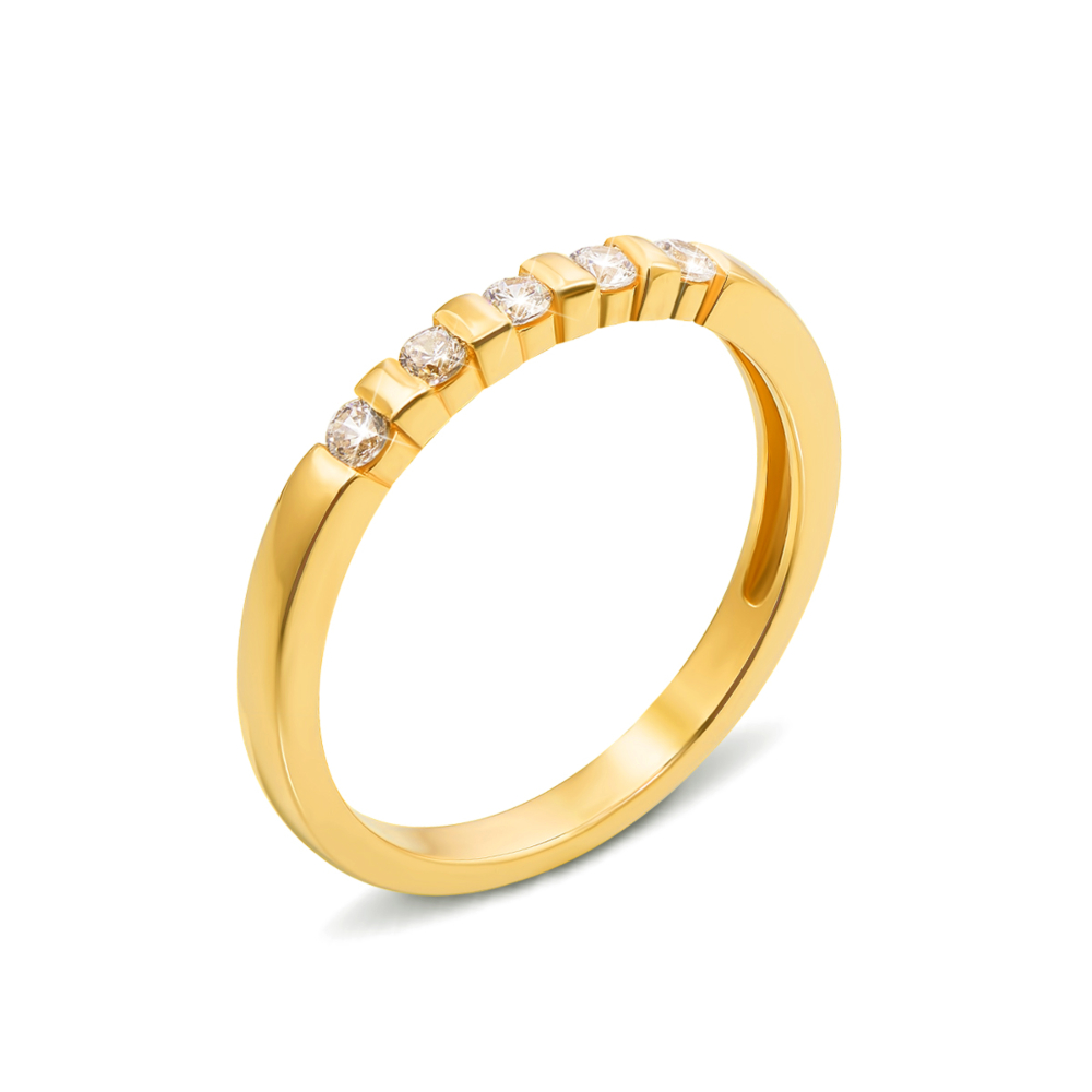Золотое кольцо с фианитами. Артикул 13111/eu