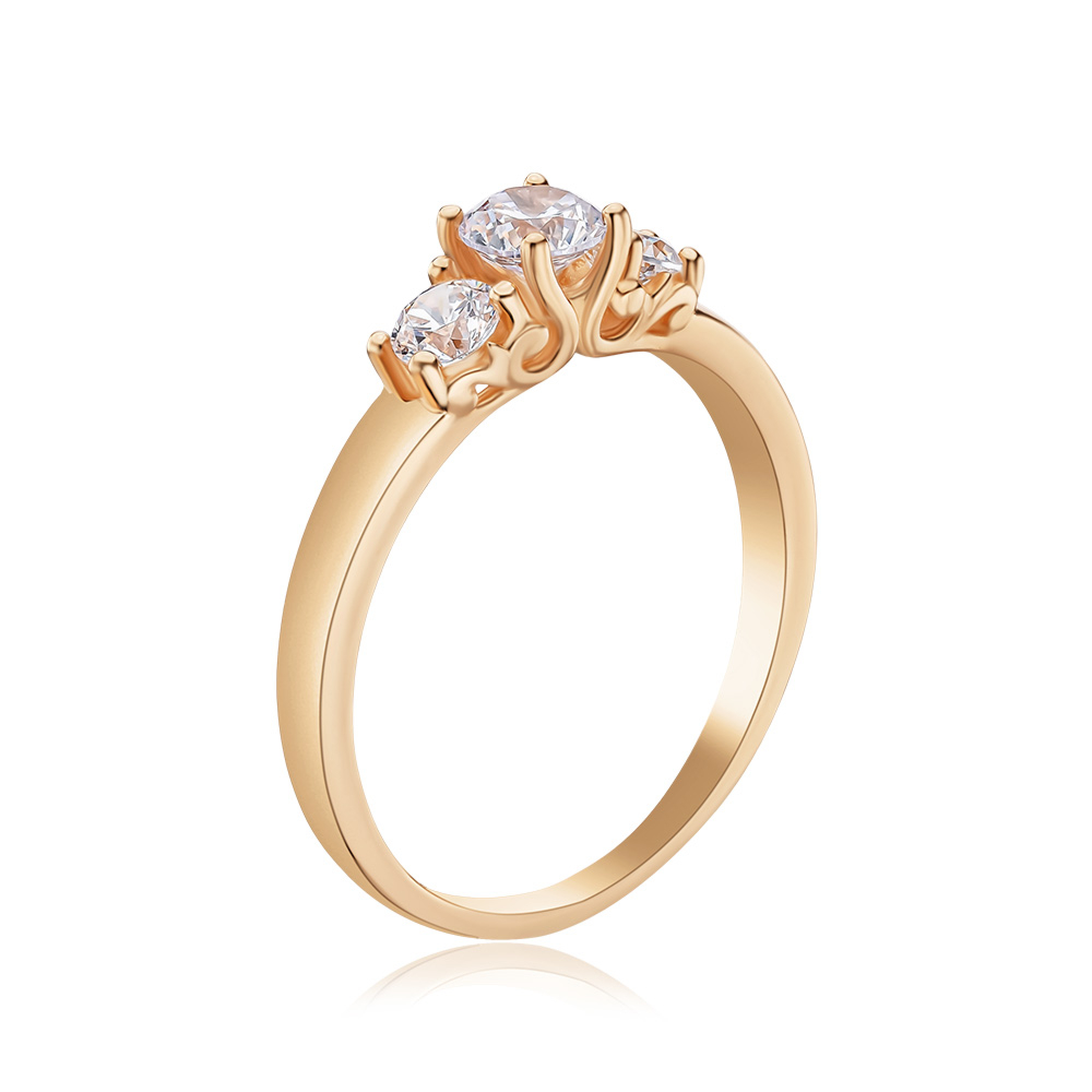 Золотое кольцо с фианитами Tesori 13230/01/0/4036