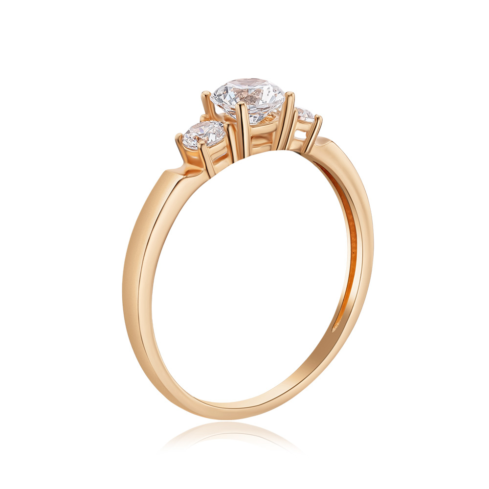 Золотое кольцо с фианитами Tesori 13235/01/0/4289