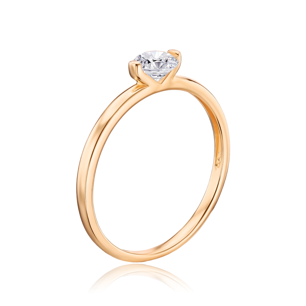 Золота каблучка з фіанітом Tesori 13296/01/0/4024