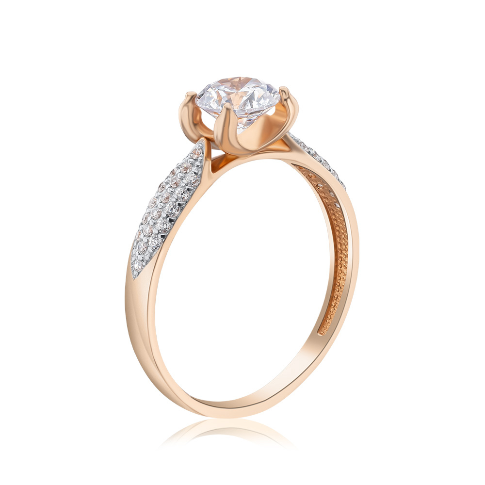 Золотое кольцо с фианитами Tesori 13311/01/1/4274