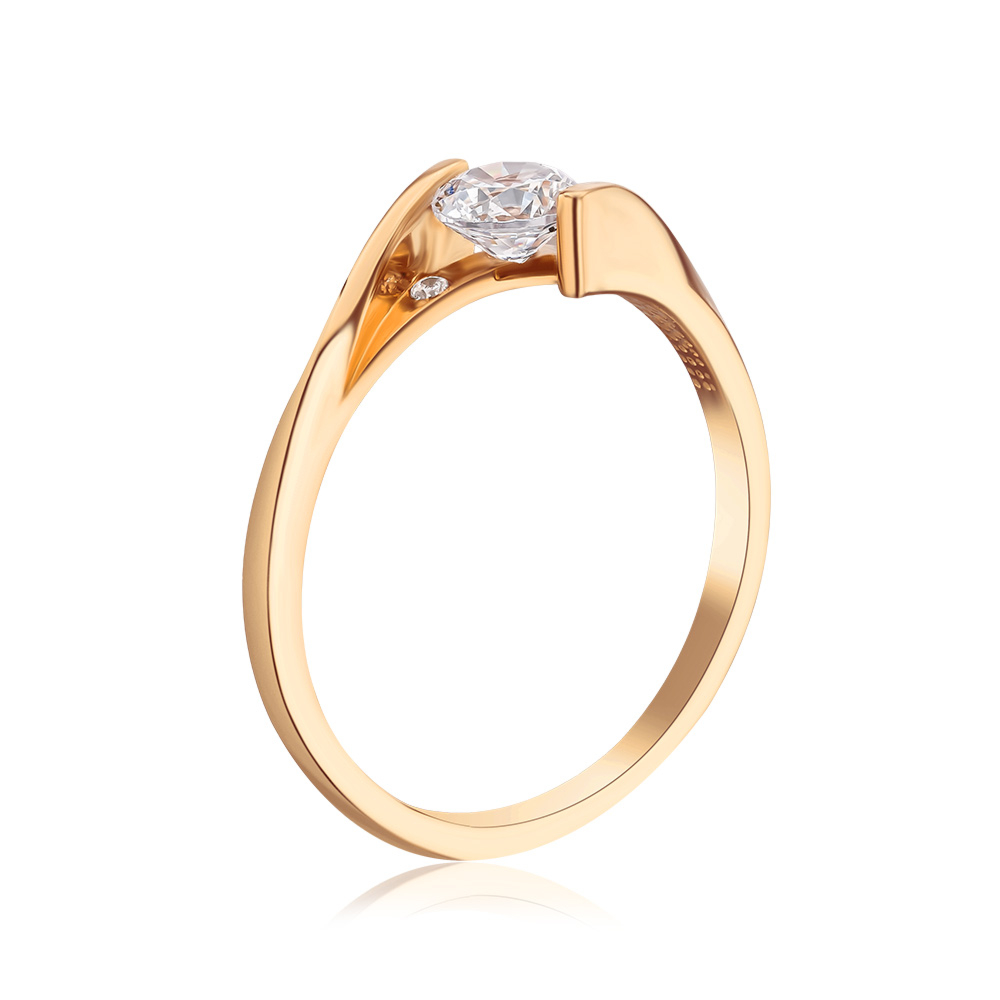 Золотое кольцо с фианитами Tesori 13313/01/0/4249