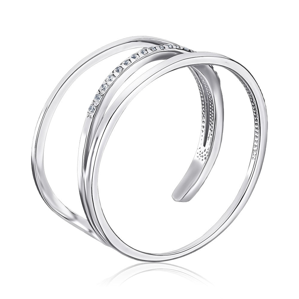 Золота каблучка з фіанітами 13347/02/1/42