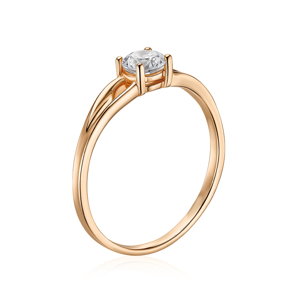 Золотое кольцо с фианитом Tesori 13352/01/0/4024