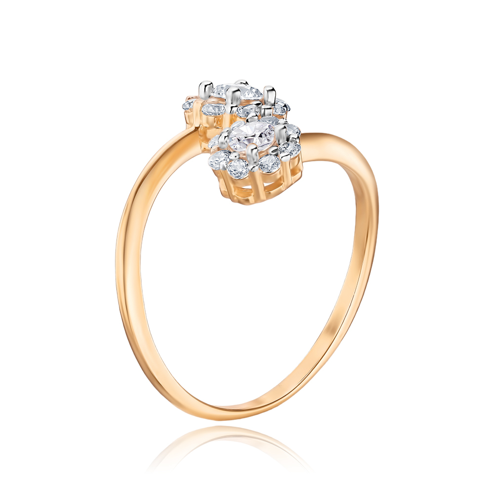 Золота каблучка з фіанітами. Артикул UG513354/01/1/4611