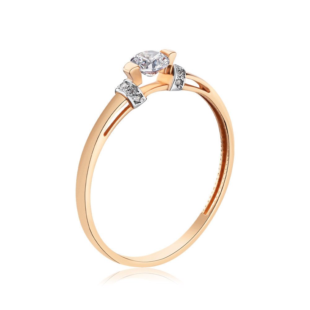 Золотое кольцо с фианитами Tesori 13391/01/1/4425