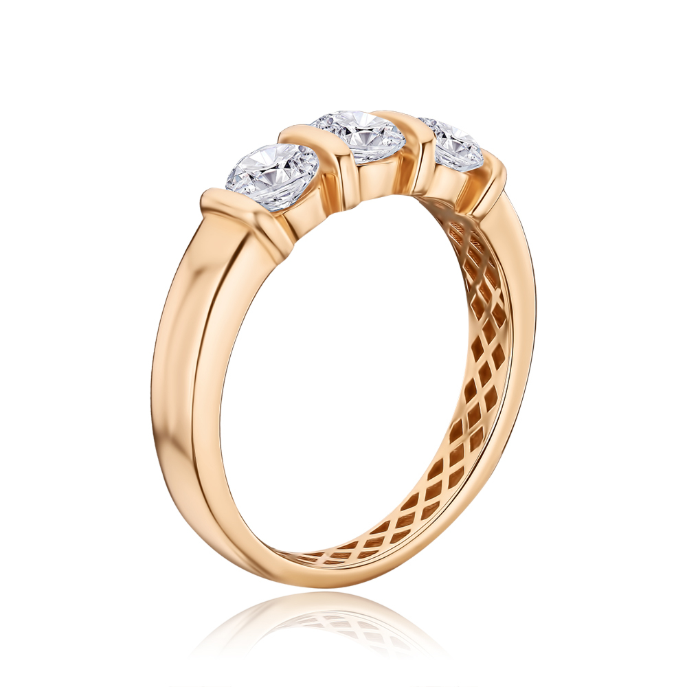 Золота каблучка з фіанітами Tesori 13439/01/1/4027