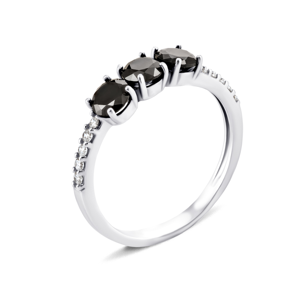 Серебряное кольцо с фианитами. Артикул UG51349чб/1р-CZ