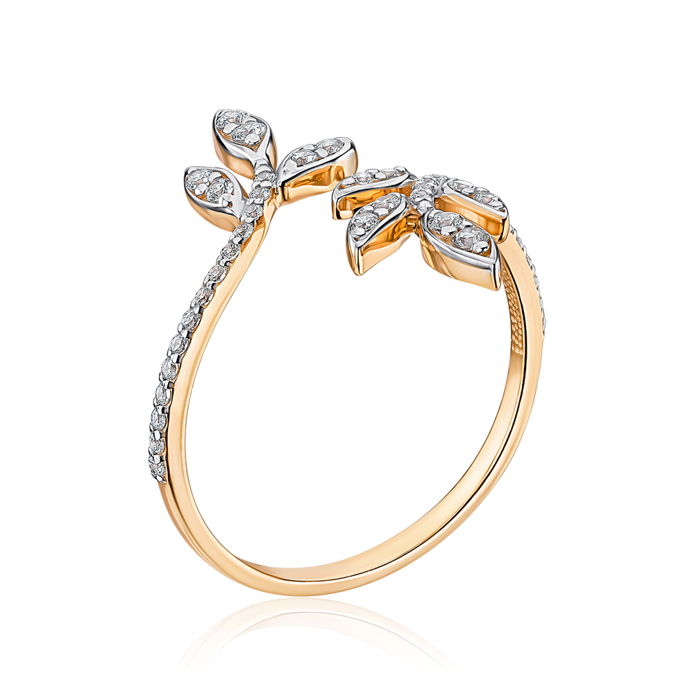 Золота каблучка з фіанітами 13564/01/1/698