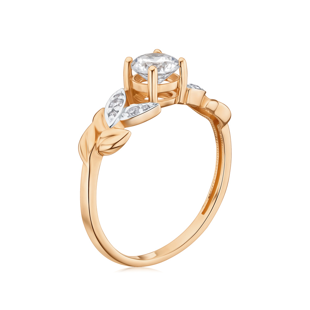 Золота каблучка з фіанітами 13622/01/1/215