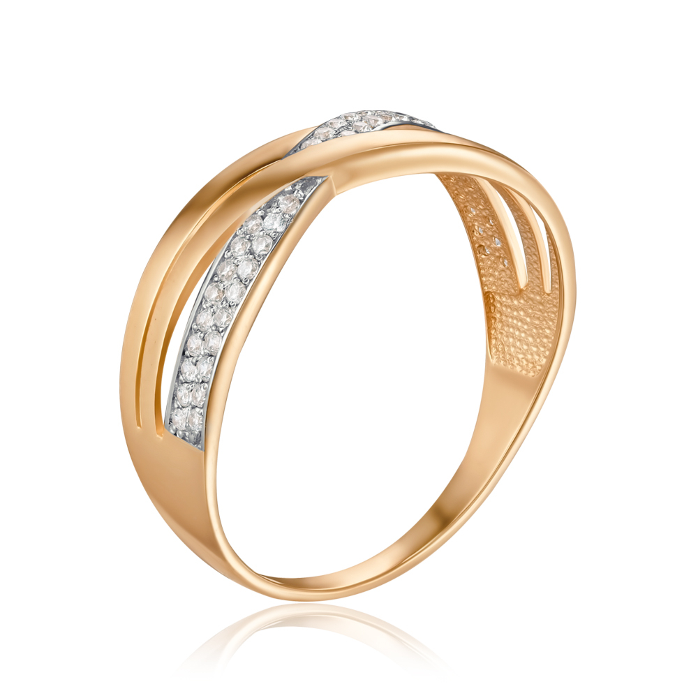 Золота каблучка з фіанітами 13660/01/1/42