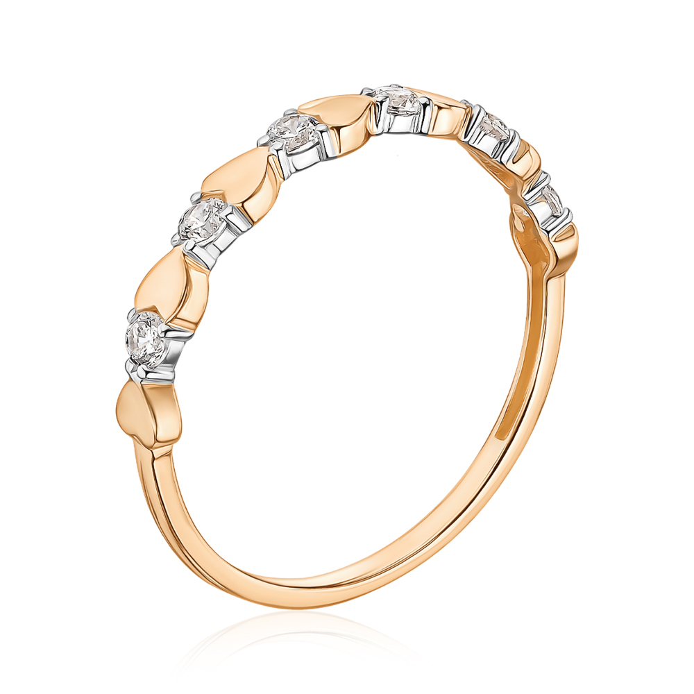 Золота каблучка з фіанітами 13668/08/1/17