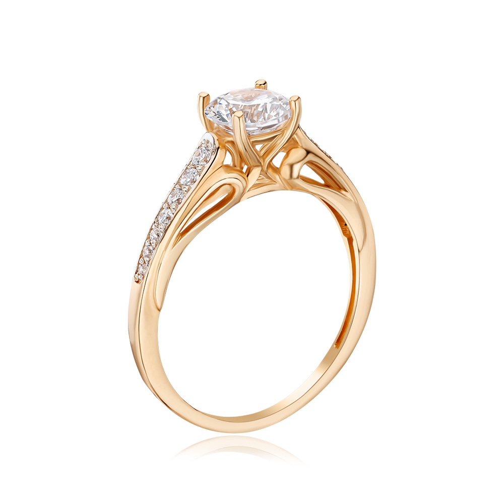 Золота каблучка з фіанітами 13673/01/1/2770