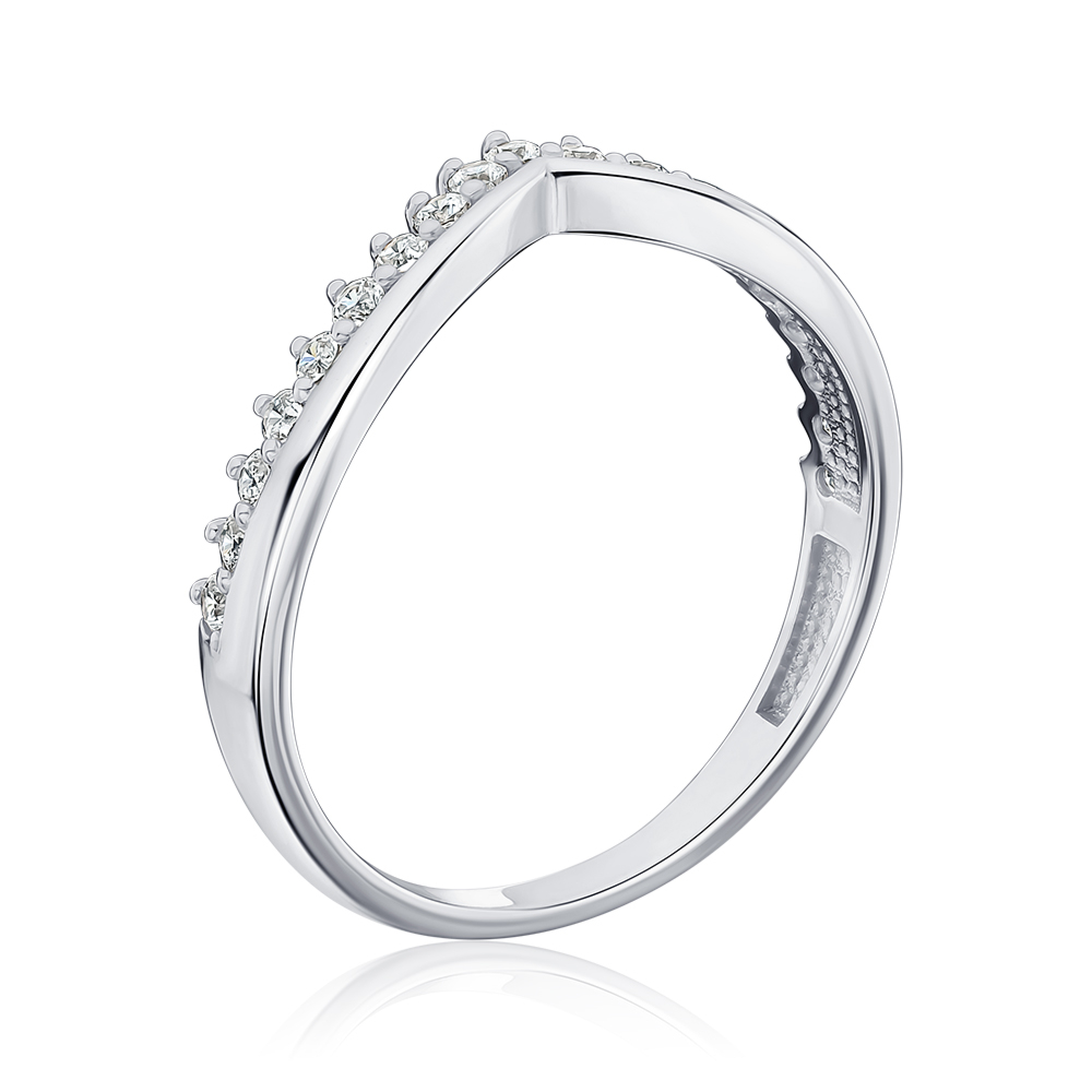 Кольцо из белого золота с фианитами 13736/02/1/3