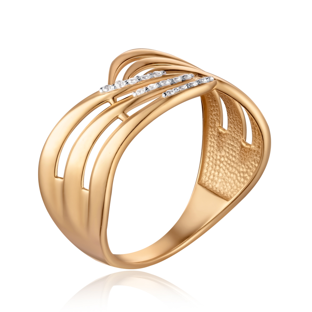 Золотое кольцо с фианитами 13942/01/1/1