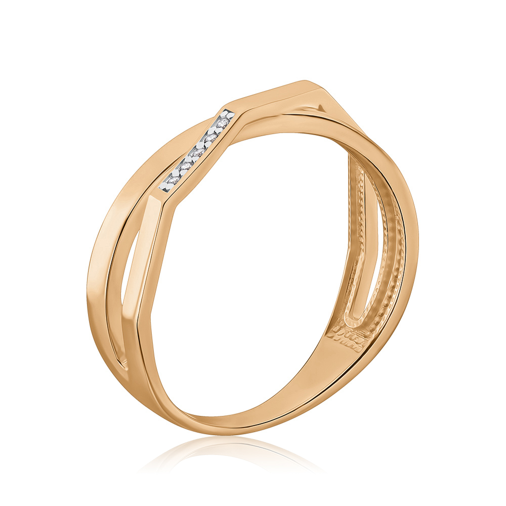 Золота каблучка з фіанітами 13979/08/1/42