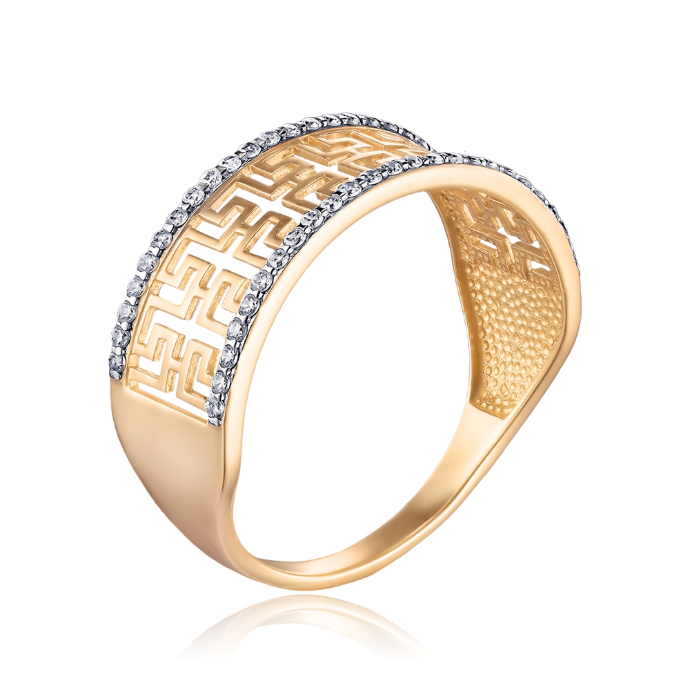 Золотое кольцо с фианитами 13989/01/1/1