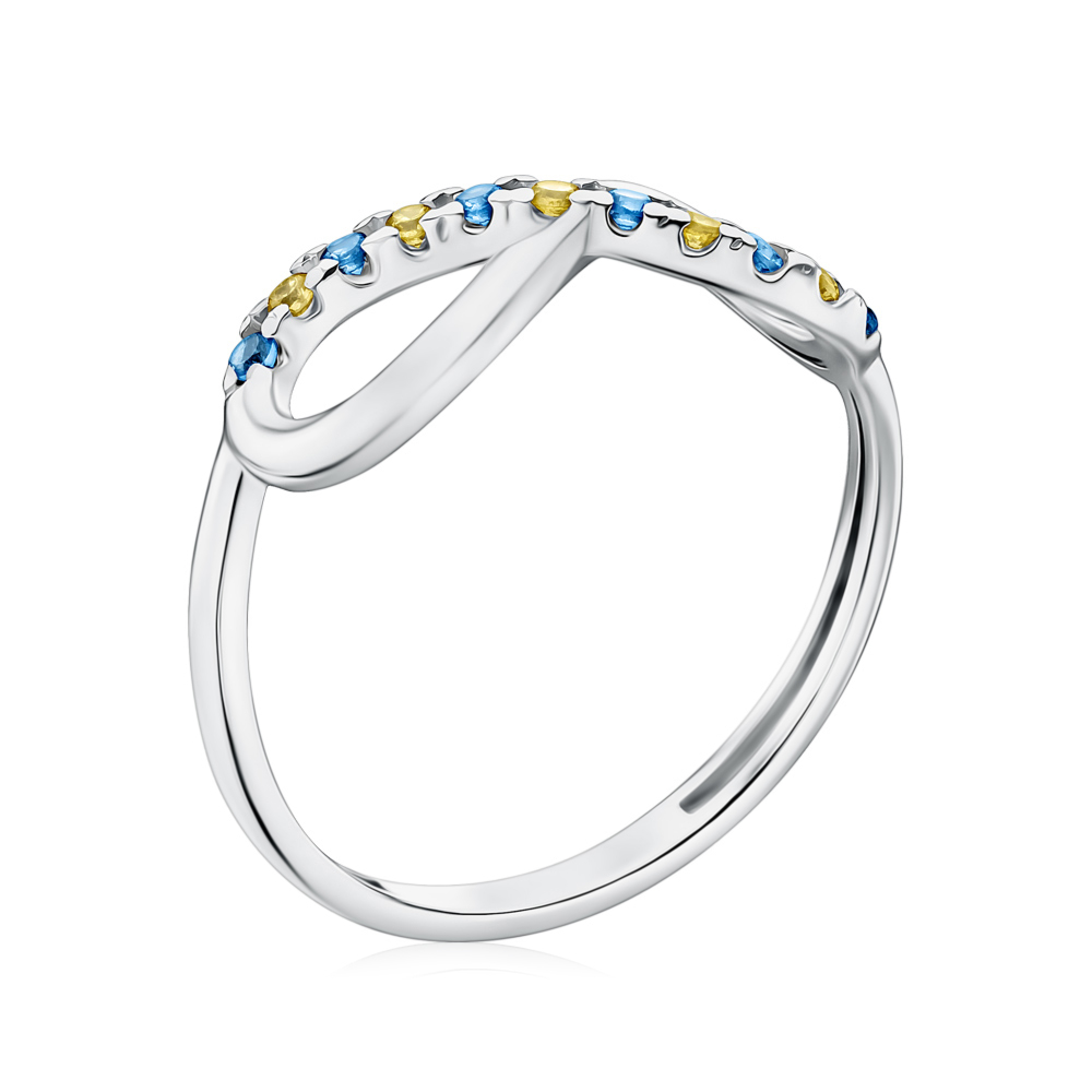 Срібна каблучка з фіанітами 15025р